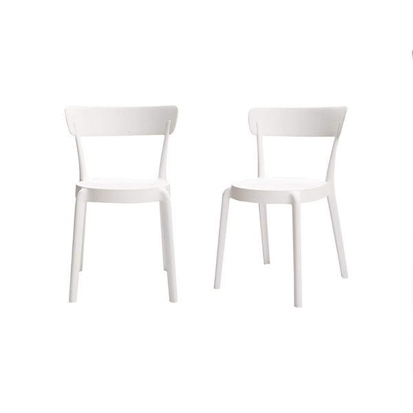 2 Amazon Basics White, Armless Bistro Dining Chairs Via Amazon