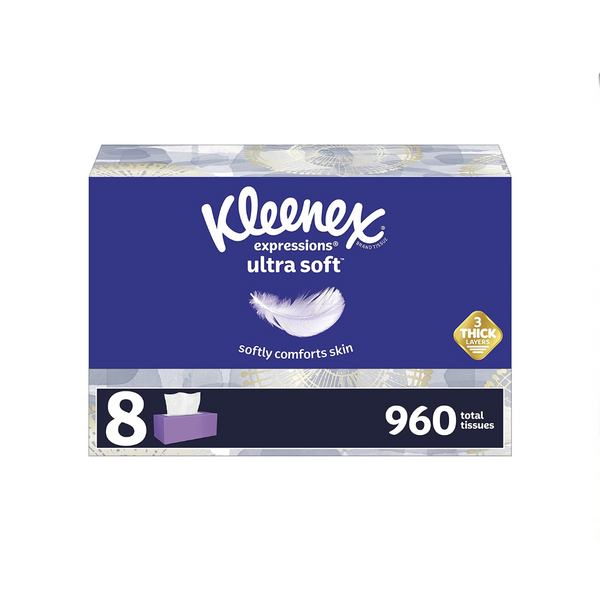 8 Boxes of Kleenex Expressions Ultra Soft Facial Tissues
Via Amazon