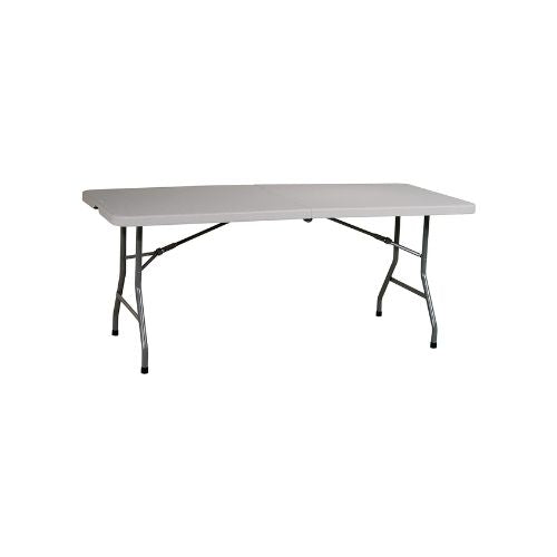 6-Feet Resin Rectangle Center-Folding Portable Table Via Amazon