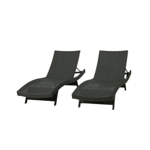 Set of 2 Noble House Weather Resistant Wicker Outdoor Chaise Lounge Via Walmart