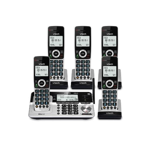 VTech Extended Range 5 Handset Cordless Phone with Call Blocking,  Connect to Cell Bluetooth, Via Amazon