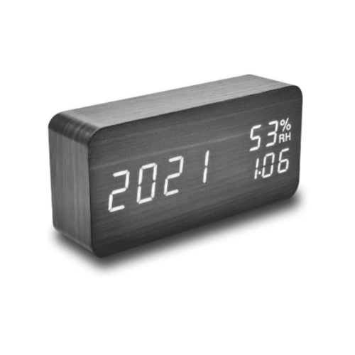 Digital Alarm Clock, 3 Alarm Settings, Temperature Detect, Voice Contr