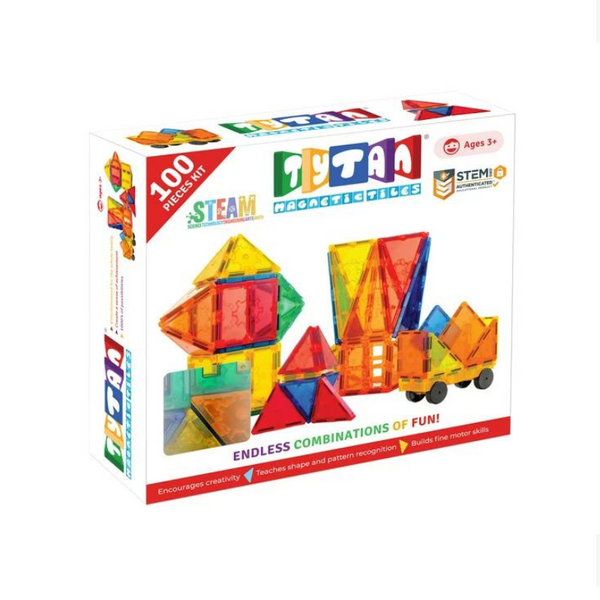 100 Piece Magnetic Learning Tiles Building Set Via Walmart