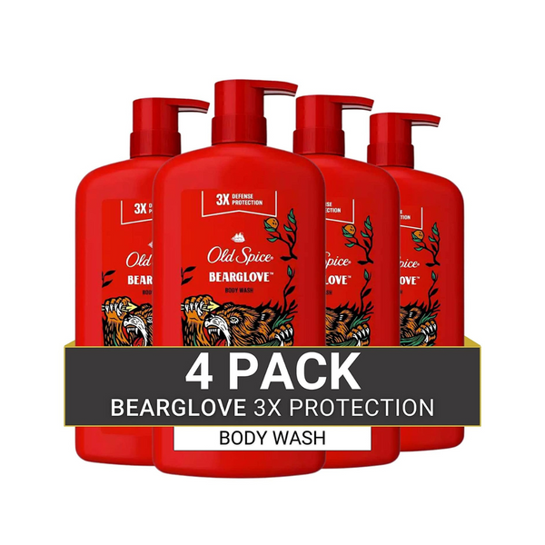 4 Bottles of Old Spice Wild Bearglove Scent Body Wash for Men via Amazon