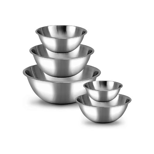 5 Stainless Steel Mixing Bowls Set Via Amazon