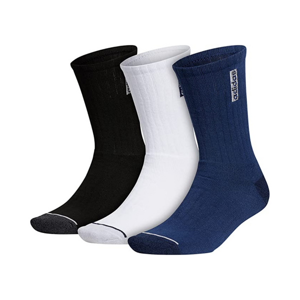 3 Pairs of Adidas Mens Classic Cushioned Crew Socks Via Amazon