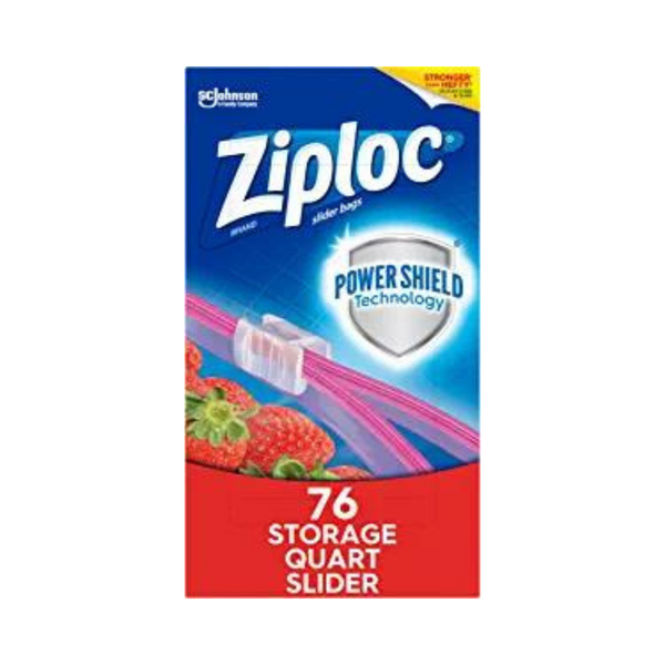 76 Ziploc Quart Food Storage Slider Bags with Power Shield Technology Via Amazon
