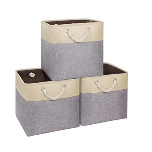 3 Pack 13 x 13 Storage Cubes, Foldable Via Amazon