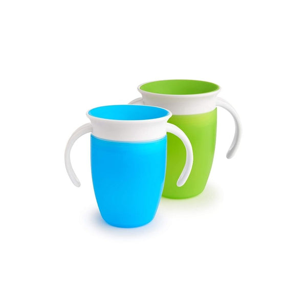 Munchkin Miracle 360 Trainer Cup, Green/Blue, 7 Oz, 2-pack via Amazon