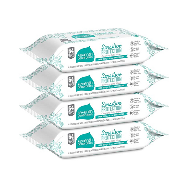 8 Packs of 64-Ct Seventh Generation Baby Wipes Via Amazon