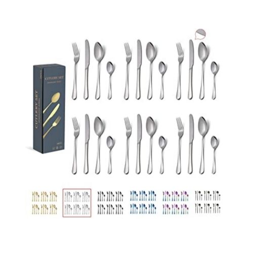 24-Pieces Service for 6 Cutlery Utensil Set Via Amazon