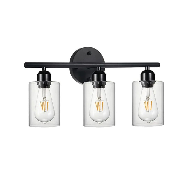 3-Light Black Bathroom Light Fixture Via Amazon