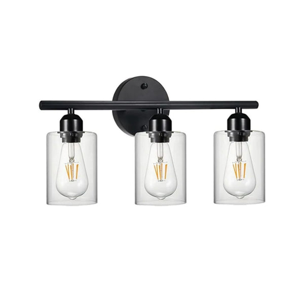3-Light Black Bathroom Light Fixture Via Amazon