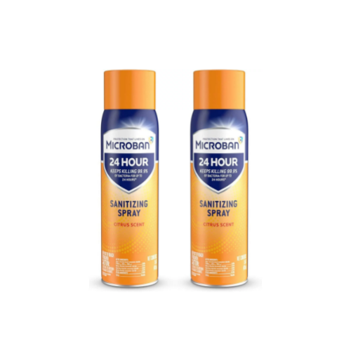 2 Bottles Of 15oz Microban 24 Hour Disinfectant Spray Via Amazon