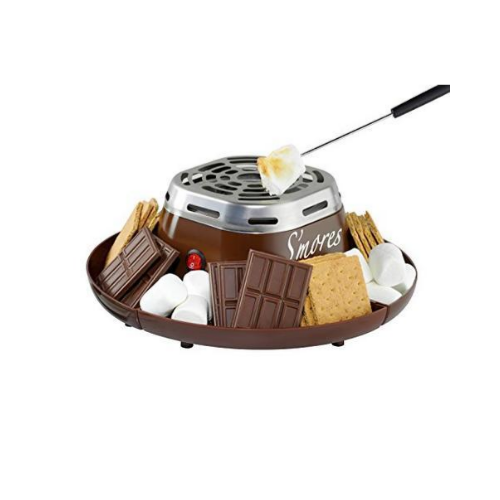 Nostalgia Indoor Electric Stainless Steel S'mores Maker with 4 Compartment Trays Via Amazon