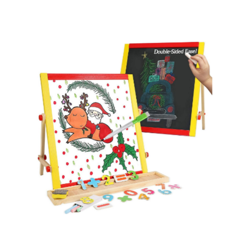 Wooden Easel for Kids, Art and Painting Learning Toys Set Via Amazon