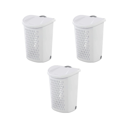 3-Pack Sterilite Wheeled Laundry Hamper Via Amazon