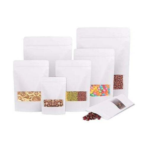 50 pcs Kraft Bags with Window, Reusable Via Amazon