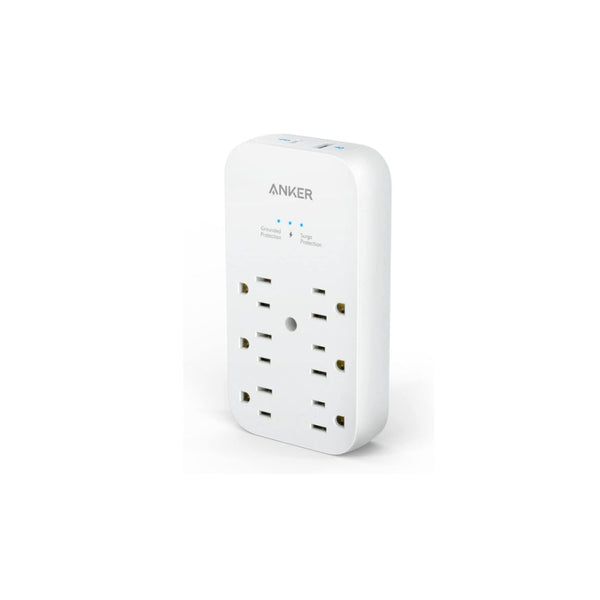 Anker 6 Outlets and 2 USB Ports 20W Outlet Extender and USB Wall Charger via Amazon