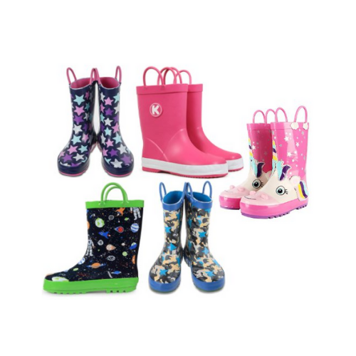 Kids Rubber Rain Boots Via Amazon