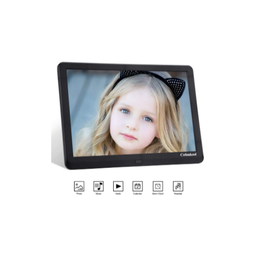 10 Inches Digital Photo Frame – Support 1080P Video, Music Player, Calendar, Alarm Via Amazon