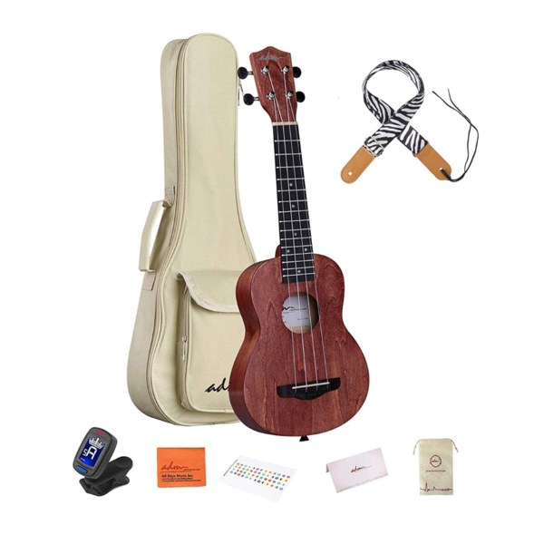 Mahogany Soprano Ukulele Beginner Kit Via Amazon