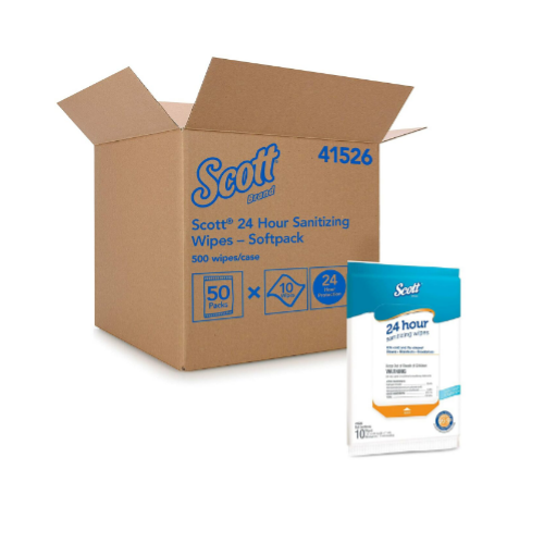 50 Packs Of 10 Scott 24 Hour Sanitizing Wipes Via Amazon