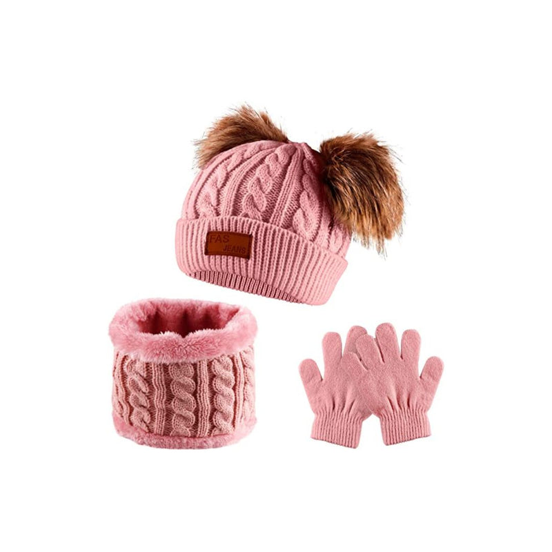 Kids Winter Hat Gloves Scarf Set via Amazon