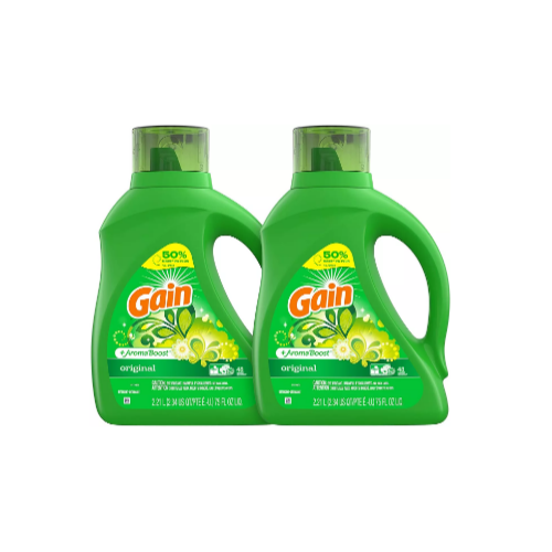 2 Pack Gain Laundry Detergent Liquid Plus Aroma Boost Via Amazon