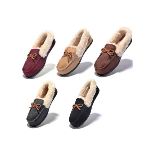 Women’s Faux Fur Loafers Shoes Via Amazon