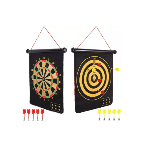 Double Sided Magnetic Dart Board Games Set with 10 Darts Via Amazon