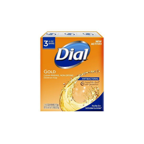 3 Bars Dial Antibacterial Deodorant Bar Soap, Gold, 4 Ounce, Via Amazon