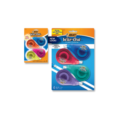 4-Count BIC Clean Wite-Out Brand EZ Correct Correction Tape Via Amazon