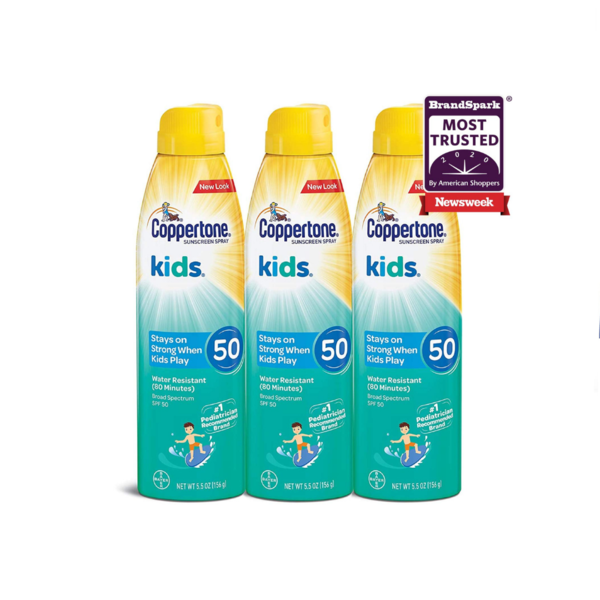 3 Cans of Coppertone KIDS Sunscreen Continuous Spray SPF 50 via Amazon
