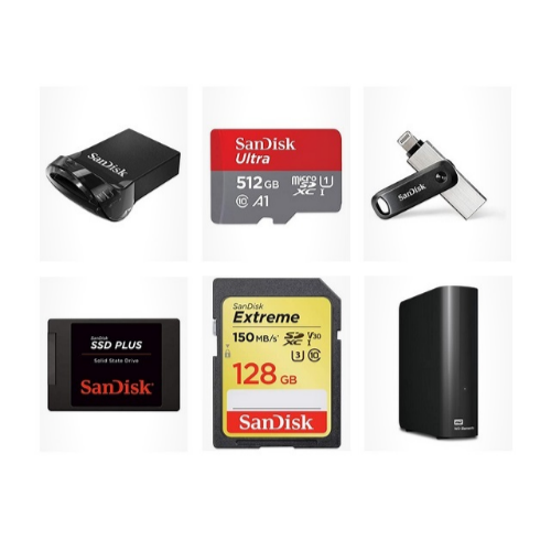 Save on select SanDisk Flash Drives, Memory Cards and WD Hard Drives Via Amazon