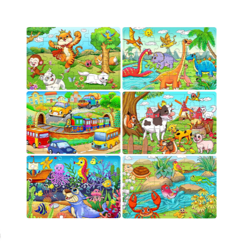 6 Pack 30 Piece Wooden Jigsaw Puzzles Via Amazon