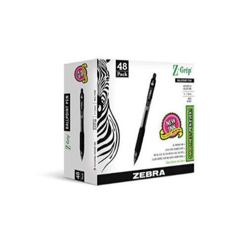 48 Pieces  Zebra Pen Z-Grip Retractable Ballpoint Pen Via Amazon