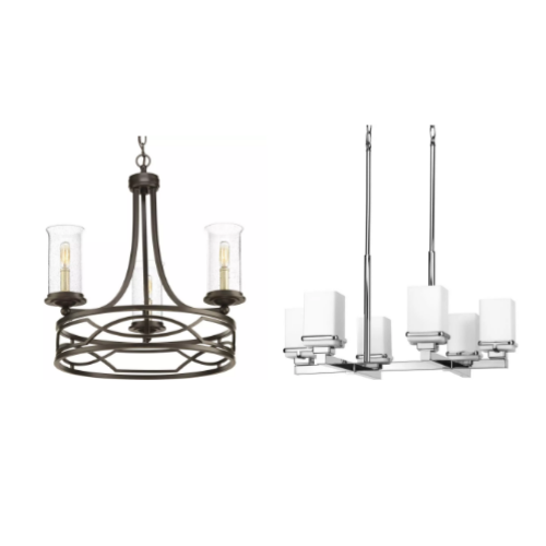 Three-Light & Six-light chandelier On Sale Via Walmart