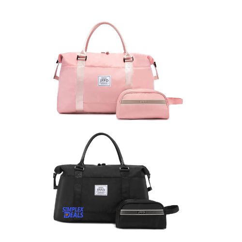 Carry on Duffel Bag with Luggage Pocket And Toiletry Bag, Via Amazon