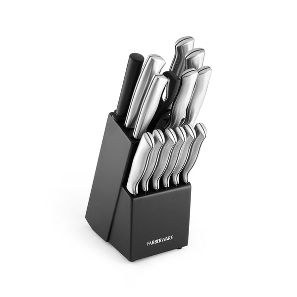 Farberware 15 Piece Stamped Stainless Steel Knife Block Set Via Walmart