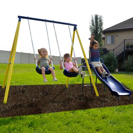 Sportspower Power Play Time Metal Swing Set Via Walmart