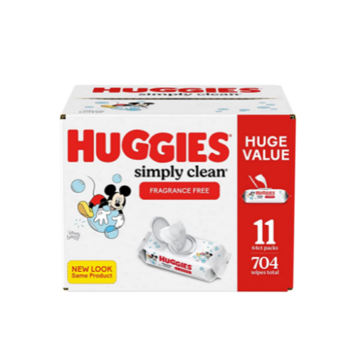 704 Huggies Simply Clean Unscented Baby Wipes Via Amazon