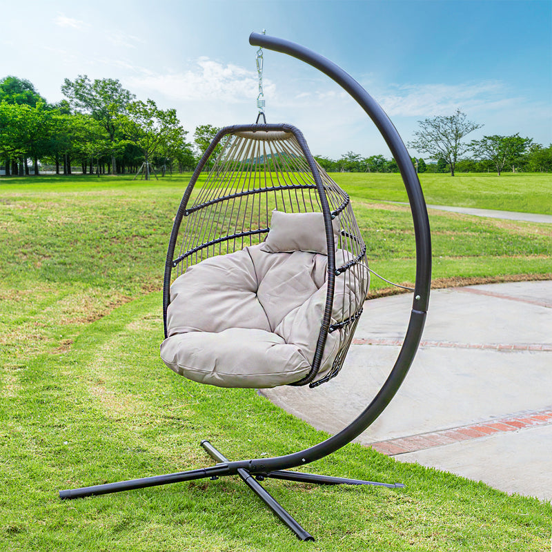 Barton Hanging Egg Swing Chair UV-Resistant Soft Cushion Large Basket Patio Seating Via Amaozn