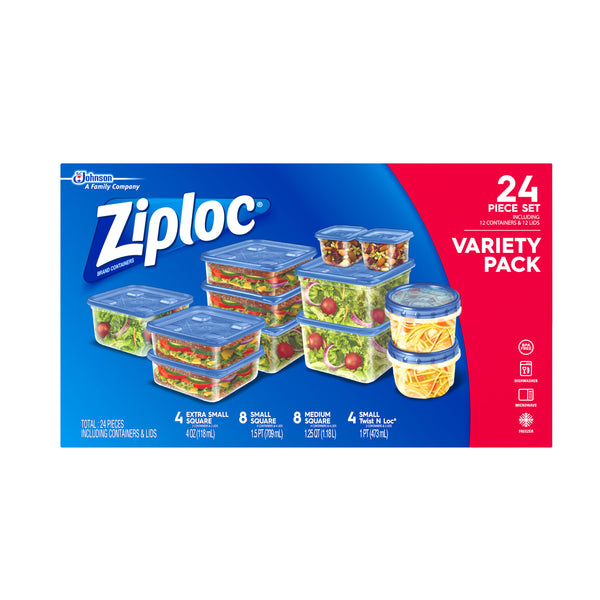 12 count Ziploc Variety Pack Containers and lids Via Walmart