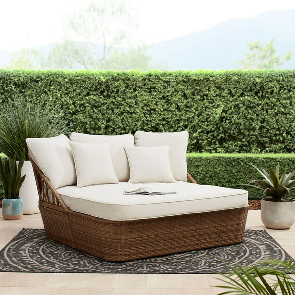 Better Homes & Gardens Willow Sage All-Weather Wicker Outdoor Daybed Via Walmart