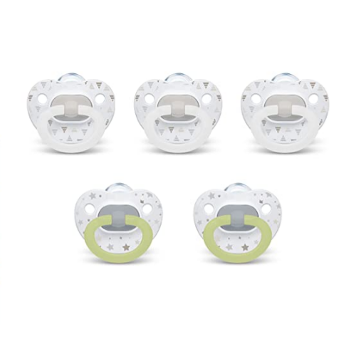5-Pack NUK Orthodontic Pacifiers (2 Sizes) Via AMazon