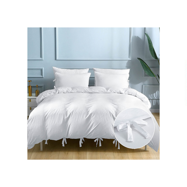 3 Piece White Bowknot Duvet Cover Set (3 Colors) via Aamzon