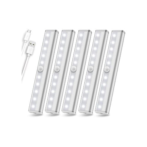5-Pack Rechargeable Motion Sensor Closet, Under Cabinet Lights Via Amazon