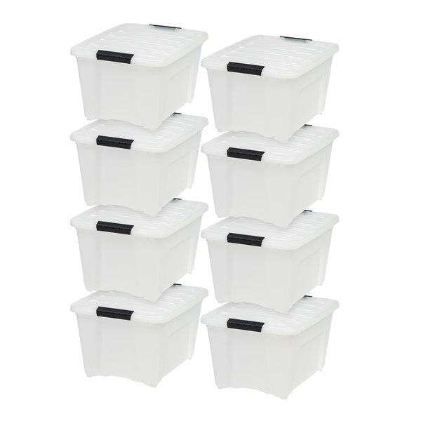 8 Pack IRIS USA 32 QT Plastic Storage Box via Walmart