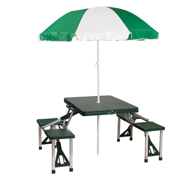 Folding Picnic Table with Umbrella Via Walmart